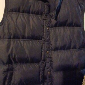 Mens Vintage Black Insulated Down Puffer Vest Lands End Large 42 44